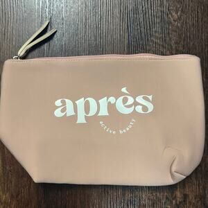 Après Studio Neoprene Makeup Bag Peach Nude Zippered Toiletry Pouch Travel Case